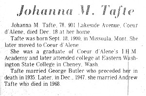 Johanna's obituary